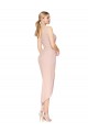 Sleeveless High Neck Stretch Crepe Mauve Knee Length High Low Evening Dress Canada for Sale