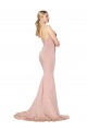 Sleeveless High Neck Stretch Crepe Mauve Long Formal Dress Canada for Sale