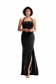 Sleeveless Halter Neck Stretch Velvet Black Long Formal Evening Dress Canada for Sale