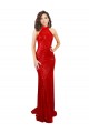 Sleeveless High Neck Sequin Red Long Formal Evening Dress Canada for Sale