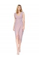Sleeveless High Neck Soft Chiffon Primrose Cocktail Length High Low Evening Dress Canada for Sale