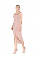 Sleeveless High Neck Stretch Crepe Mauve Knee Length Formal Dress Canada for Sale