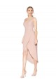 Sleeveless High Neck Stretch Crepe Mauve Knee Length High Low Evening Dress Canada for Sale