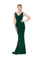 Sleeveless High Neck Stretch Crepe Midnight Green Long Formal Evening Dress Canada for Sale