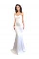 Sleeveless High Neck Stretch Crepe White Long Formal Evening Dress Canada for Sale
