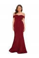 Sleeveless Off the Shoulder Spandex Burgundy Long Formal Plus Size Evening Dress Canada for Sale