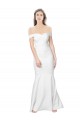 Sleeveless Off the Shoulder Stretch Crepe Ivory Long Formal Dress Canada for Sale