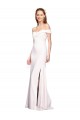 Sleeveless Off the Shoulder Stretch Crepe White Long Formal Dress Canada for Sale