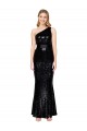 Sleeveless One Shoulder Sequin Black Long Formal Evening Dress Canada for Sale