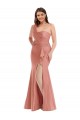Sleeveless One Shoulder Silky Satin Georgia Peach Long Black Tie Plus Size Evening Dress Canada for Sale