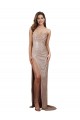 Sleeveless Scoop Neck Sequin Champagne Long Formal Evening Dress Canada for Sale