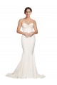 Sleeveless Strapless Stretch Satin Ivory Sweep Train Formal Evening Dress Canada for Sale