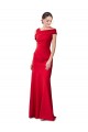 Sleeveless Stretch Crepe Red Long Formal Evening Dress Canada for Sale