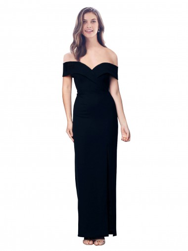 Sleeveless Sweetheart Stretch Crepe Black Long Formal Dress Canada for Sale