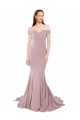 Sleeveless Sweetheart Stretch Crepe Dusty Pink Sweep Train Evening Dress Canada for Sale