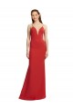 Sleeveless V-Neck Stretch Crepe Red Long Formal Evening Dress Canada for Sale