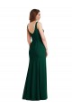 Sleeveless Square Neck Stretch Crepe Midnight Green Long Semi Formal Evening Dress Canada for Sale