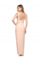 Sleeveless Square Neck Stretch Crepe Nude Long Formal Evening Dress Canada for Sale