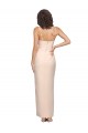 Sleeveless Strapless Stretch Crepe Nude Long Semi Formal Evening Dress Canada for Sale