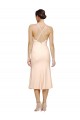 Sleeveless V-Neck Stretch Crepe Nude Midi Length Evening Dress Canada for Sale