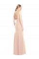 Sleeveless Bateau Neck Stretch Crepe Nude Long Semi Formal Evening Dress Canada for Sale