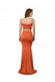 Sleeveless Strapless Spandex Orange Long Formal Evening Dress Canada for Sale