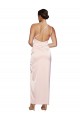 Sleeveless One Shoulder Silky Satin Pink Long Semi Formal Evening Dress Canada for Sale
