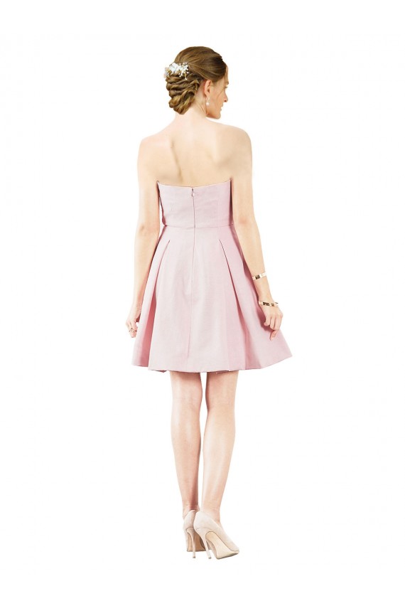 Sleeveless Sweetheart Satin Pink Knee Length Evening Dress Canada for Sale