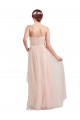 Sleeveless Sweetheart Tulle Pink Long Evening Dress Canada for Sale