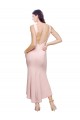 Sleeveless High Neck Stretch Crepe Pink Midi Length High Low Evening Dress Canada for Sale