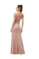 Sleeveless One Shoulder Stretch Velvet Pink Long Black Tie Evening Dress Canada for Sale