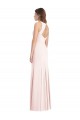 Sleeveless Bateau Neck Stretch Crepe Pink Long Semi Formal Evening Dress Canada for Sale