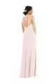 Sleeveless Halter Neck Stretch Crepe Pink Long Formal Evening Dress Canada for Sale