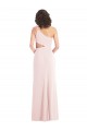 Sleeveless One Shoulder Stretch Crepe Pink Long Formal Evening Dress Canada for Sale