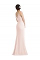 Sleeveless V-Neck Stretch Crepe Pink Long Formal Evening Dress Canada for Sale