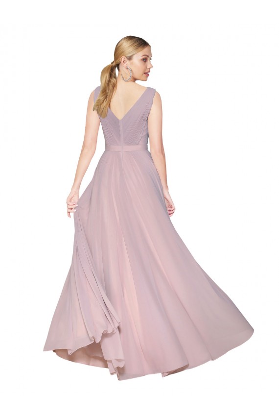 Sleeveless High Neck Soft Chiffon Primrose Long Formal Evening Dress Canada for Sale