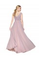 Sleeveless High Neck Soft Chiffon Primrose Long Formal Evening Dress Canada for Sale