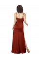Sleeveless Square Neck Silky Satin Red Long Formal Evening Dress Canada for Sale