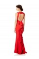 Sleeveless High Neck Stretch Crepe Red Long Evening Gowns Canada for Sale