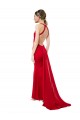 Sleeveless High Neck Stretch Crepe Red Long Formal Evening Gown Canada for Sale