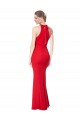 Sleeveless High Neck Stretch Crepe Red Long Evening Dresses Canada for Sale