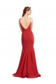 Sleeveless V-Neck Stretch Crepe Red Long Formal Evening Dress Canada for Sale