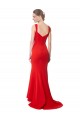 Sleeveless High Neck Stretch Crepe Red Long Formal Evening Gowns Canada for Sale