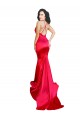 Sleeveless Sweetheart Stretch Satin Red Long Formal Evening Dress Canada for Sale