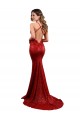 Sleeveless V-Neck Sequin Red Long Evening Dress Canada for Sale