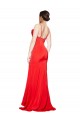 Sleeveless Strapless Stretch Satin Red Long Formal Evening Dress Canada for Sale
