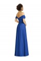 Cap Sleeves Sweetheart Soft Chiffon Royal Blue Long Semi Formal Evening Dress Canada for Sale