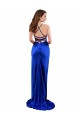 Sleeveless Cowl Neck Silky Satin Royal Blue Long Formal Evening Dress Canada for Sale