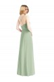 Sleeveless Cowl Neck Chiffon Sage Long Evening Dress Canada for Sale
