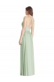 Sleeveless V-Neck Soft Chiffon Sage Long Semi Formal Evening Dress Canada for Sale